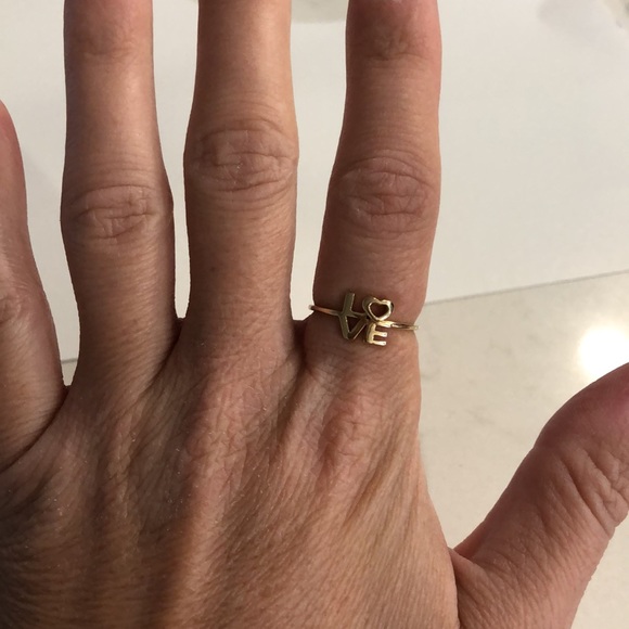 14 Kt gold LOVE ring size 6 - Picture 3 of 3